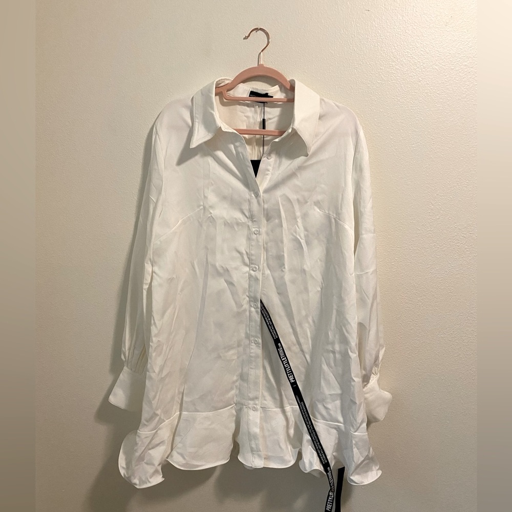 Pretty Little Thing Shirt Dress with Ruffle Bottom Sz 10